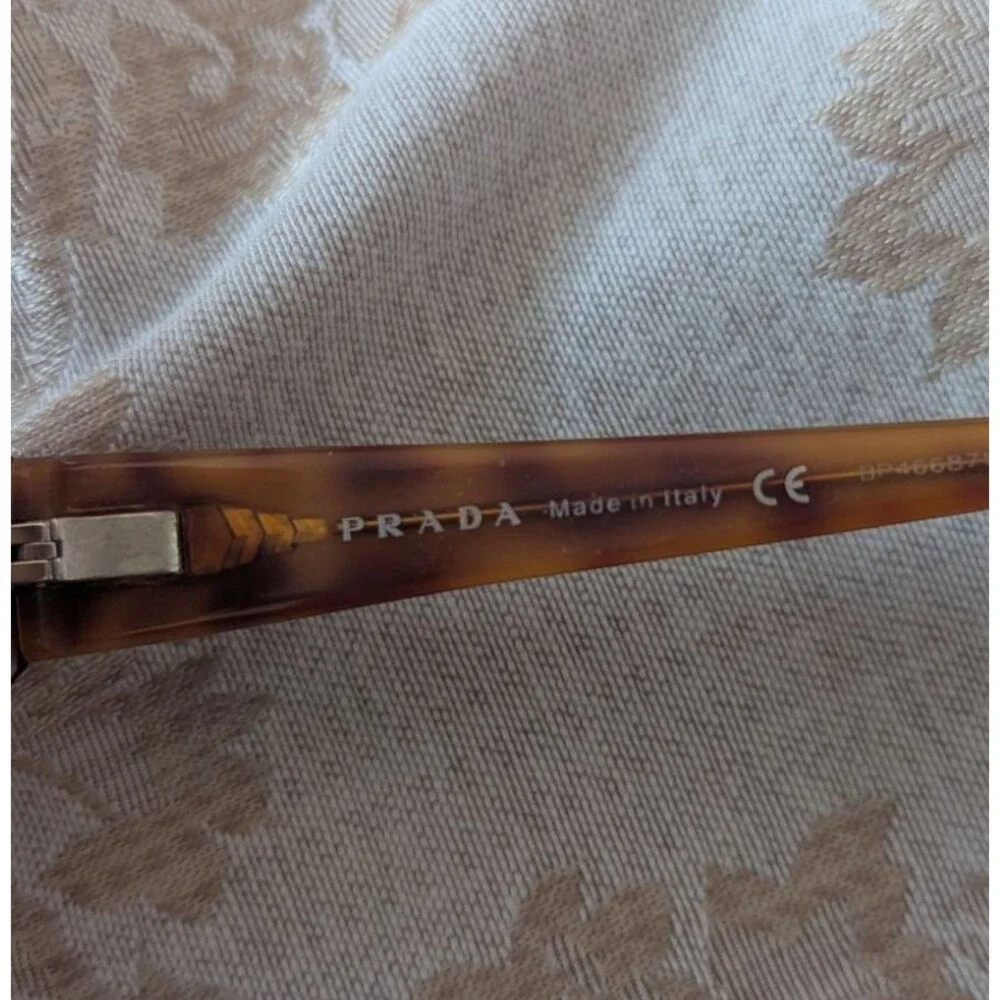 Prada VPR 17G Brown Tortoise Rectangular Eyeglasses FRAMES ONLY Italy 52-16-135